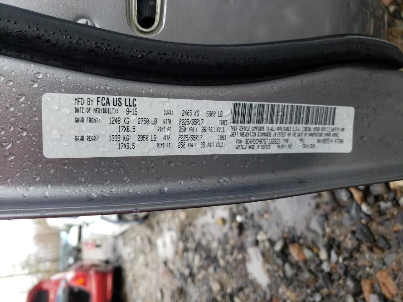 Photo 10 from auction – 2016 DODGE JOURNEY SE with VIN 3C4PDCAB7GT132691