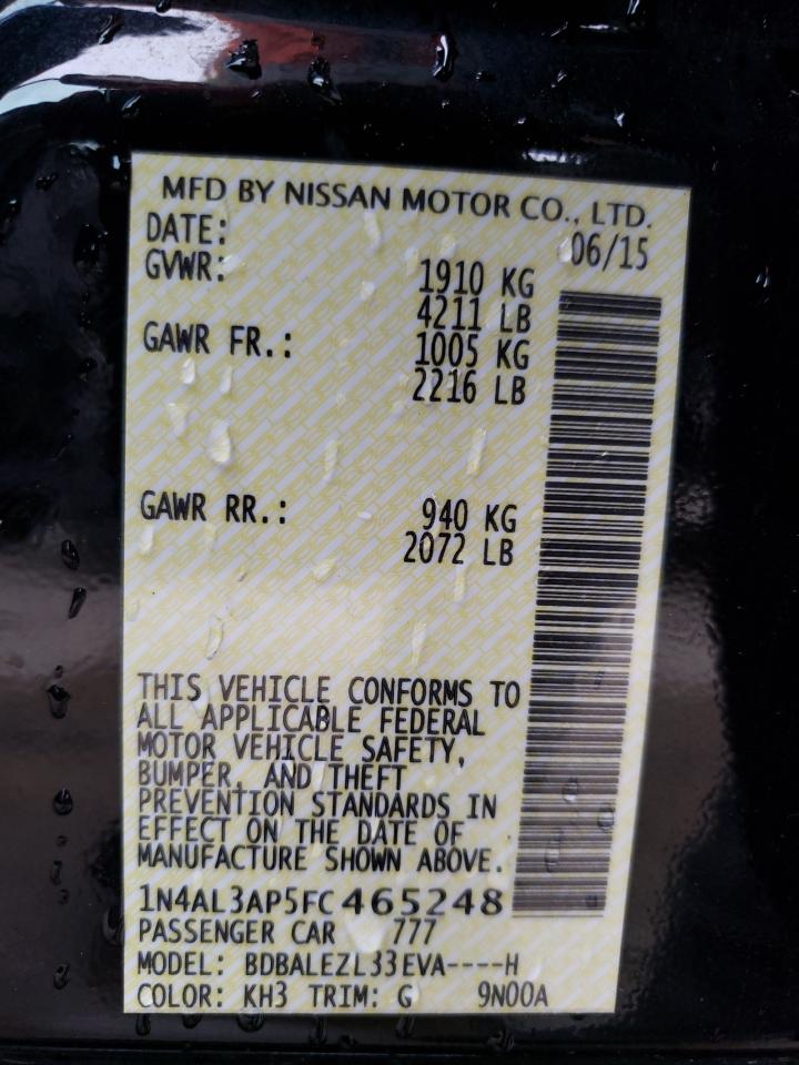 Photo 10 from auction – 2015 NISSAN ALTIMA 2.5 with VIN 1N4AL3AP5FC465248