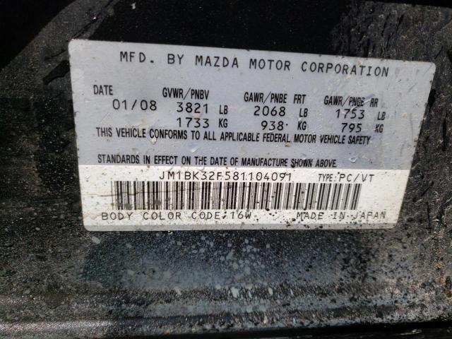 Photo 10 from auction – 2008 MAZDA 3 I with VIN JM1BK32F581104091
