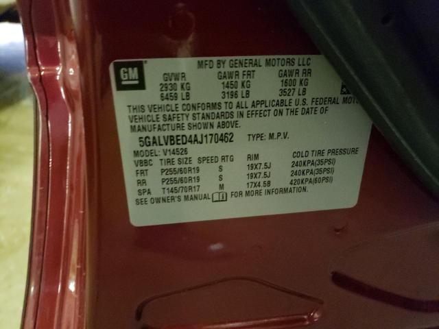 Photo 10 from auction – 2010 BUICK ENCLAVE CX with VIN 5GALVBED4AJ170462