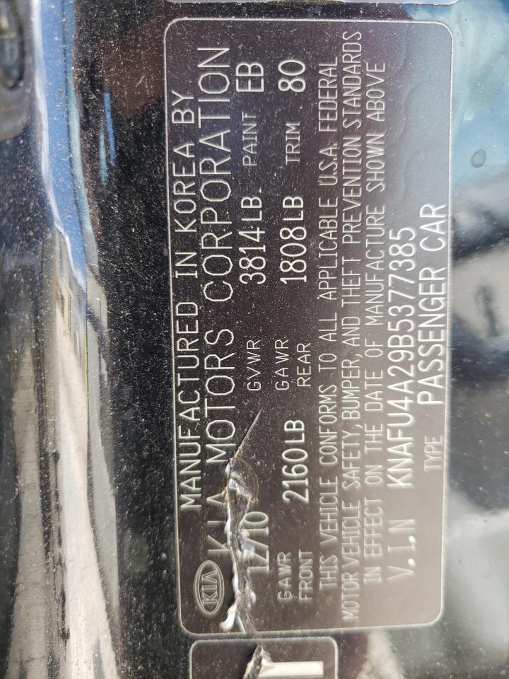 Photo 10 from auction – 2011 KIA FORTE EX with VIN KNAFU4A29B5377385