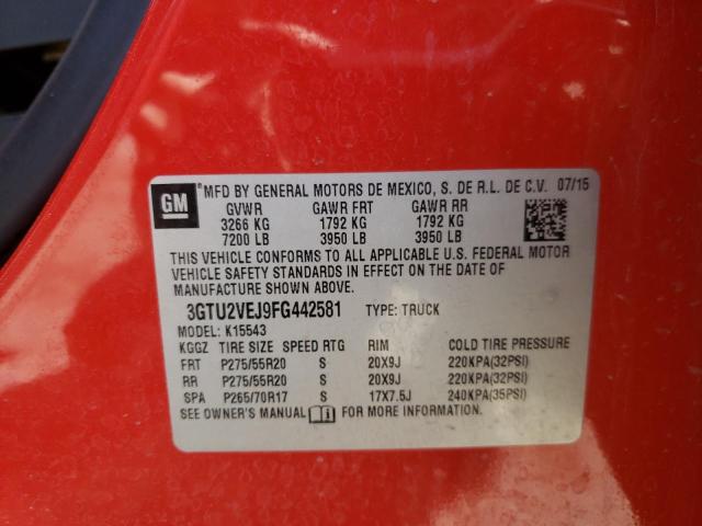 Photo 10 from auction – 2015 GMC SIERRA K15 with VIN 3GTU2VEJ9FG442581