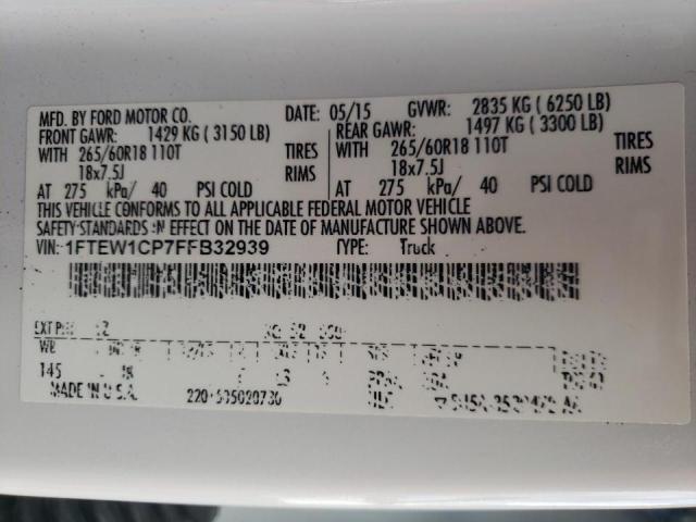 Photo 10 from auction – 2015 FORD F150 SUPER with VIN 1FTEW1CP7FFB32939