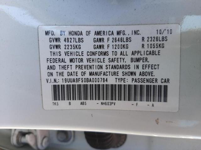 Photo 10 from auction – 2011 ACURA TL with VIN 19UUA9F50BA000794