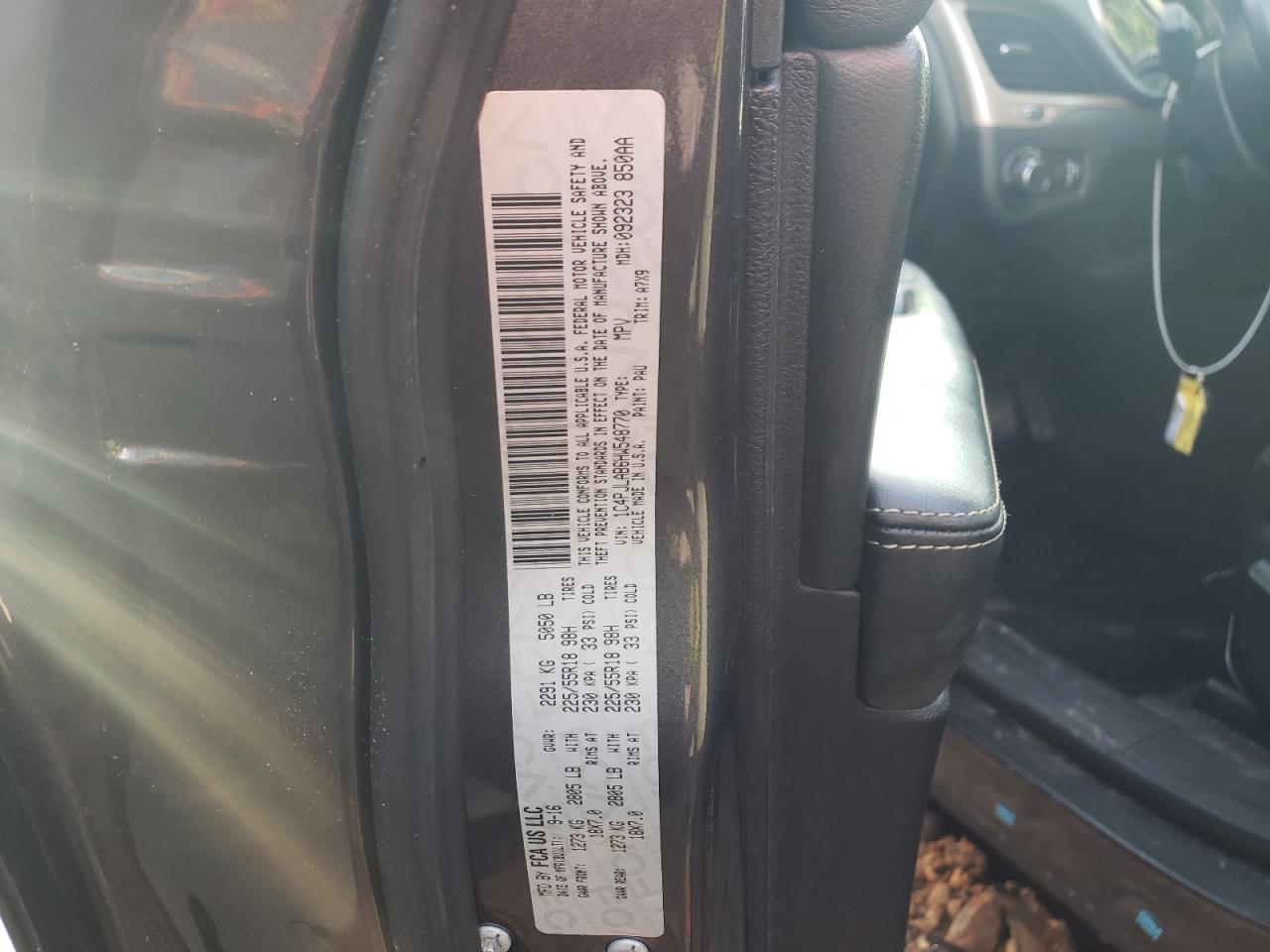 Photo 10 from auction – 2017 JEEP CHEROKEE S with VIN 1C4PJLAB6HW548770