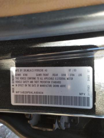 Photo 10 from auction – 2004 PORSCHE CAYENNE S with VIN WP1AB29P84LA69404