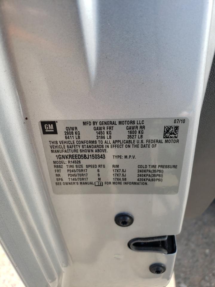 Photo 10 from auction – 2011 CHEVROLET TRAVERSE L with VIN 1GNKREED5BJ150343