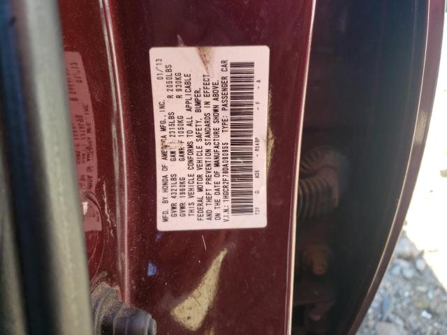 Photo 10 from auction – 2013 HONDA ACCORD EX with VIN 1HGCR2F78DA090955
