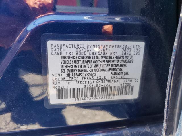 Photo 10 from auction – 2016 NISSAN SENTRA S with VIN 3N1AB7AP2GY225512