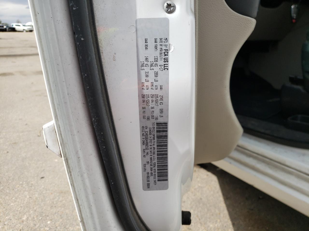 Photo 10 from auction – 2017 DODGE GRAND CARA with VIN 2C4RDGBG4HR802163
