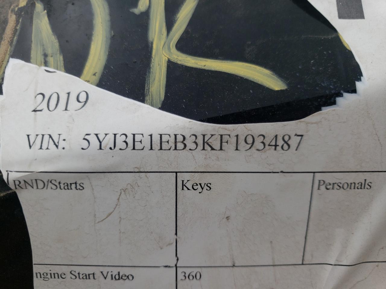 Photo 10 from auction – 2019 TESLA MODEL 3 with VIN 5YJ3E1EB3KF193487