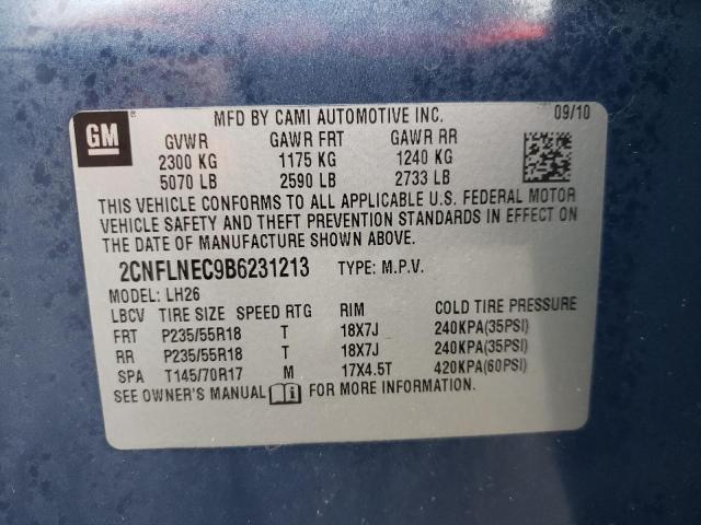 Photo 10 from auction – 2011 CHEVROLET EQUINOX LT with VIN 2CNFLNEC9B6231213