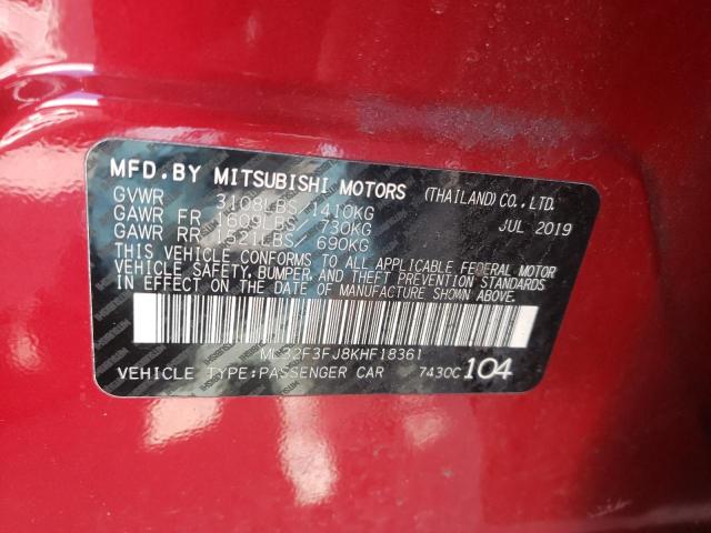 Photo 10 from auction – 2019 MITSUBISHI MIRAGE G4 with VIN ML32F3FJ8KHF18361