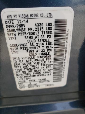 Photo 10 from auction – 2015 NISSAN ROGUE SELE with VIN JN8AS5MT4FW650184