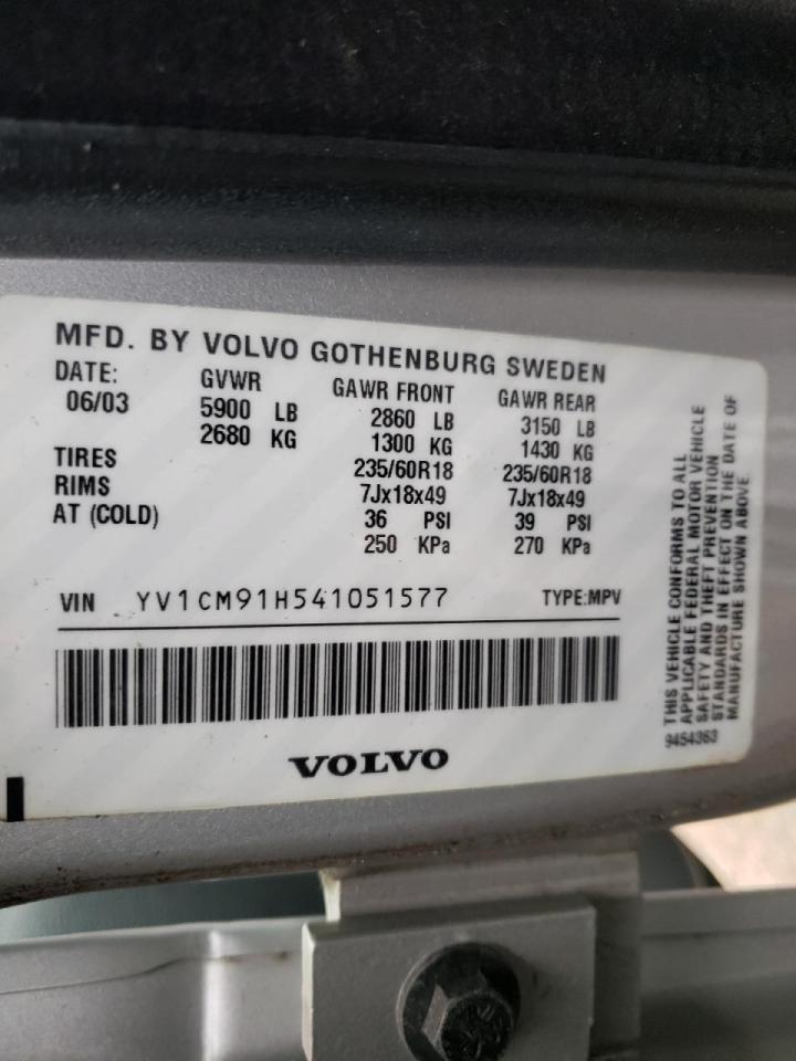 Photo 10 from auction – 2004 VOLVO XC90 T6 with VIN YV1CM91H541051577