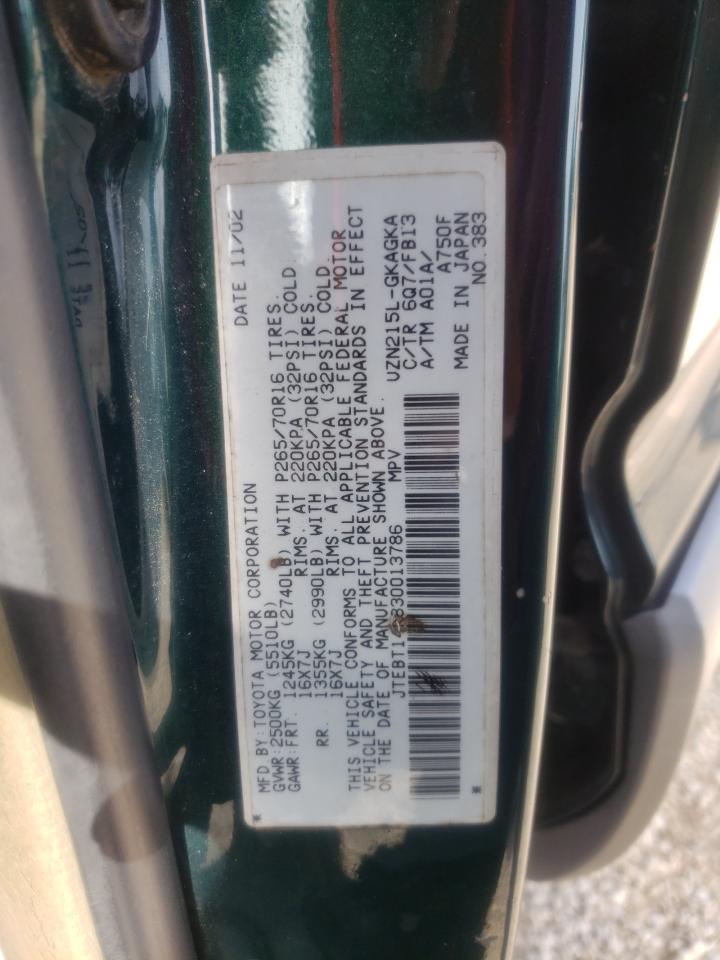 Photo 10 from auction – 2003 TOYOTA 4RUNNER SR with VIN JTEBT14R830013786