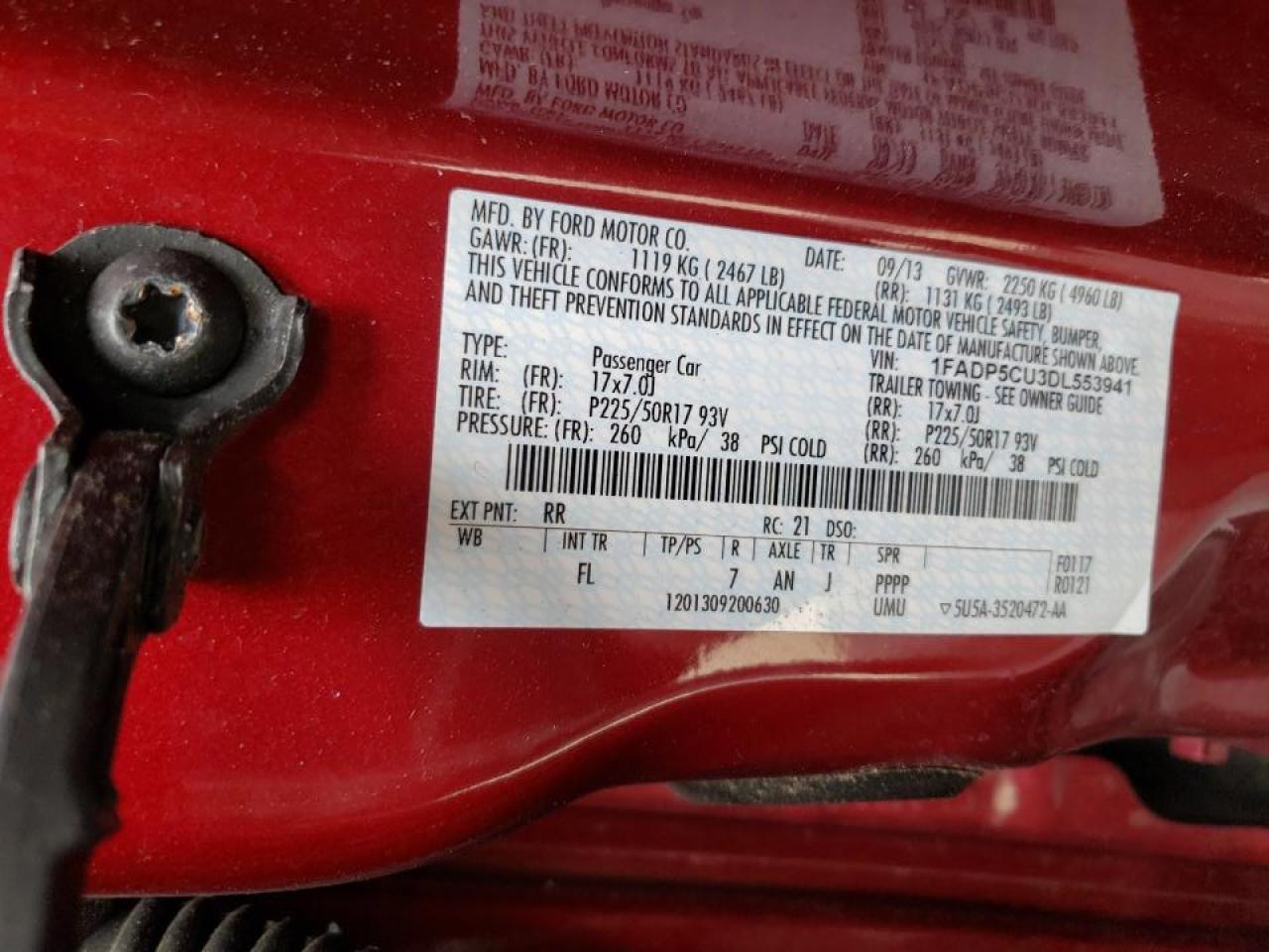 Zdjęcie 10 z aukcji – 2013 FORD C-MAX PREM z VIN 1FADP5CU3DL553941