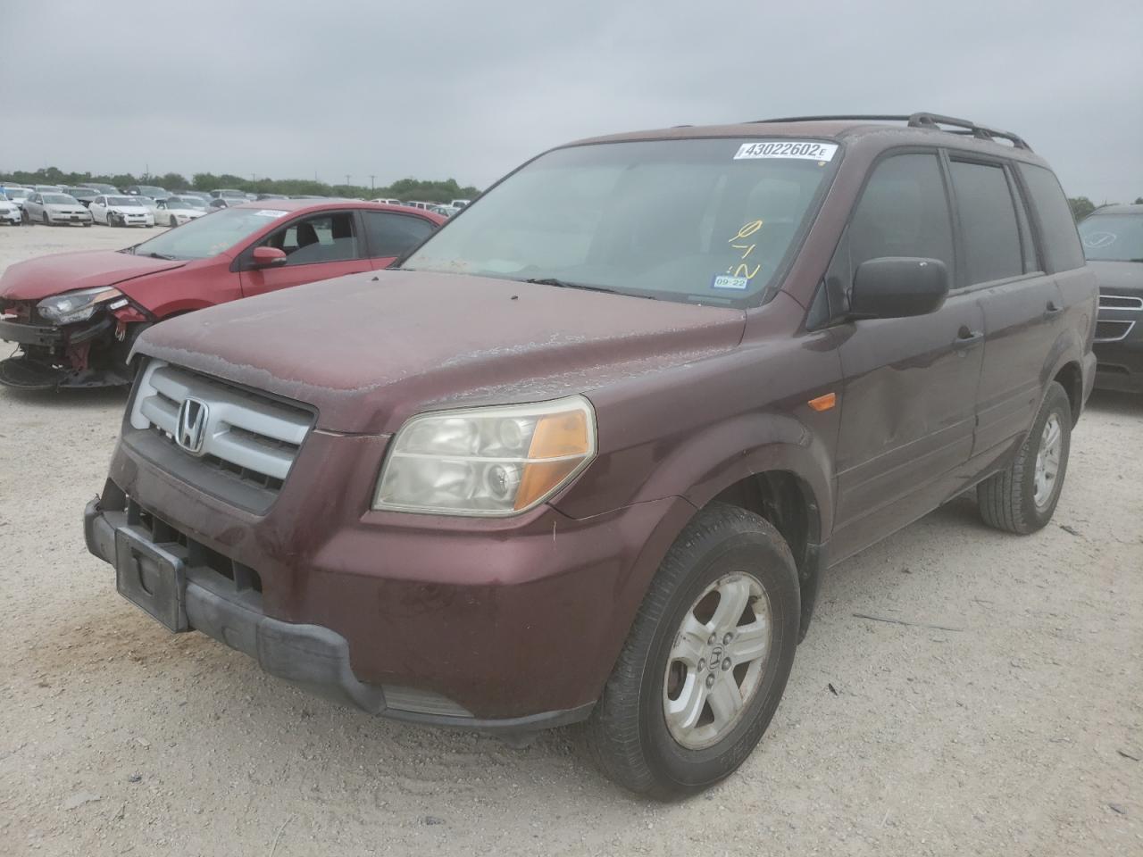 Photo 2 from auction – 2007 HONDA PILOT LX with VIN 5FNYF28187B015903