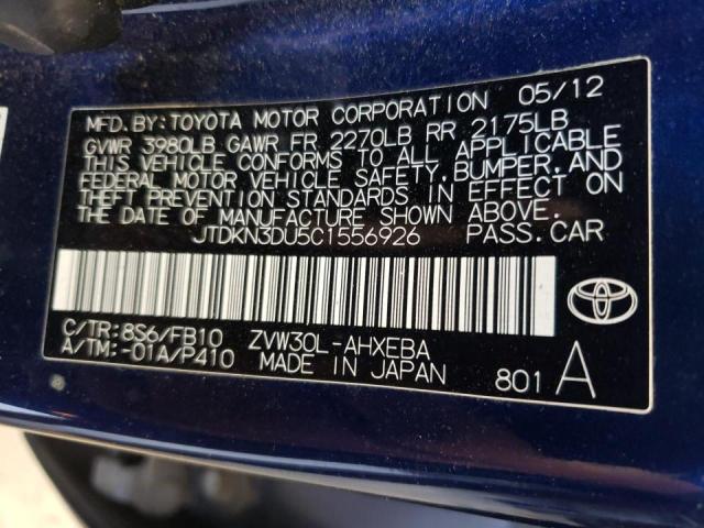 Foto 10 de la subasta – 2012 TOYOTA PRIUS con VIN JTDKN3DU5C1556926