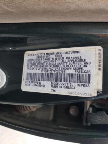 Photo 10 from auction – 2000 TOYOTA COROLLA VE with VIN 2T1BR12E7YC263861