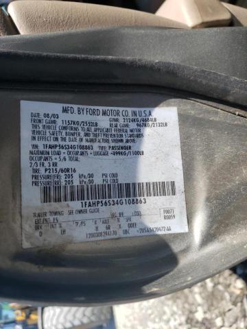 Photo 10 from auction – 2004 FORD TAURUS SEL with VIN 1FAHP56S34G108863