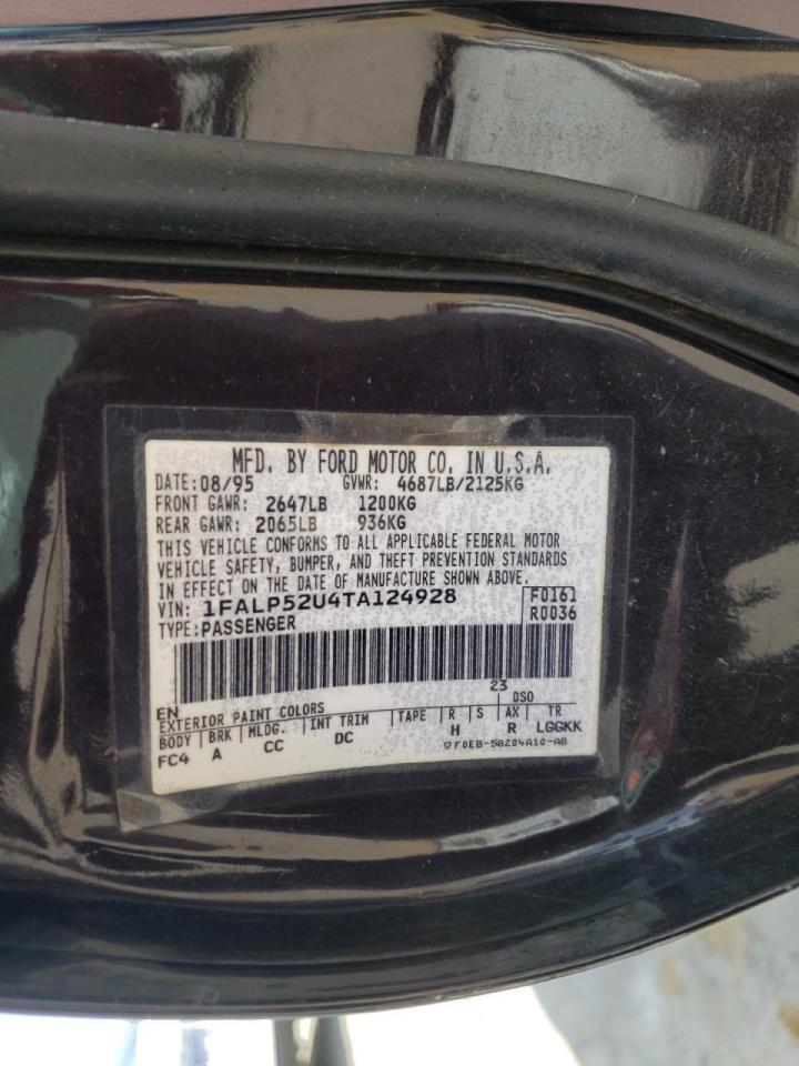 Photo 10 from auction – 1996 FORD TAURUS GL with VIN 1FALP52U4TA124928