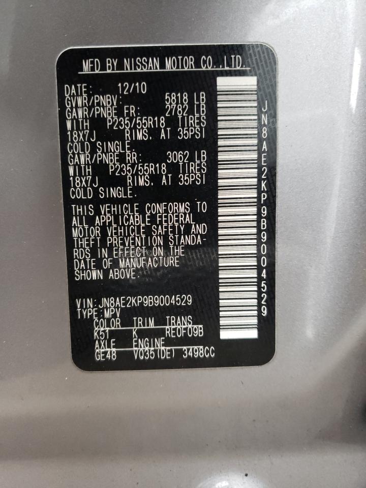 Photo 10 from auction – 2011 NISSAN QUEST S with VIN JN8AE2KP9B9004529