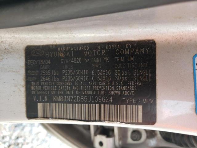 Photo 10 from auction – 2005 HYUNDAI TUCSON with VIN KM8JN72D85U109624
