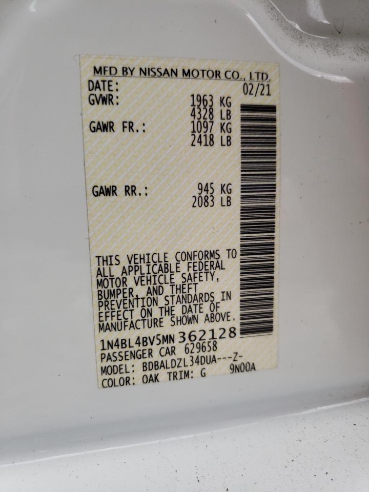 Photo 10 from auction – 2021 NISSAN ALTIMA S with VIN 1N4BL4BV5MN362128
