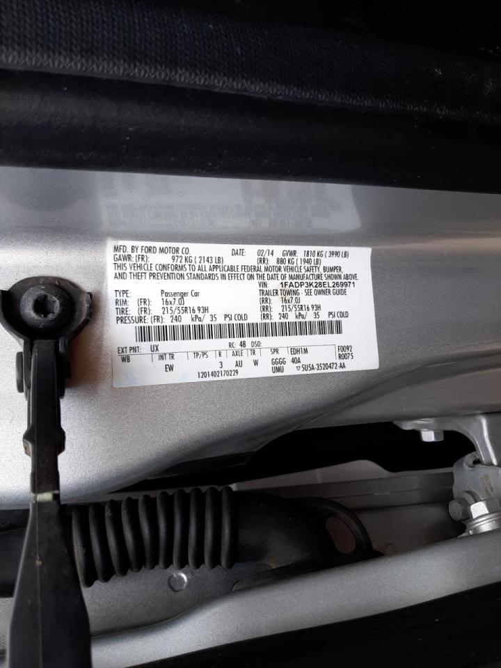 Photo 10 from auction – 2014 FORD FOCUS SE with VIN 1FADP3K28EL269971