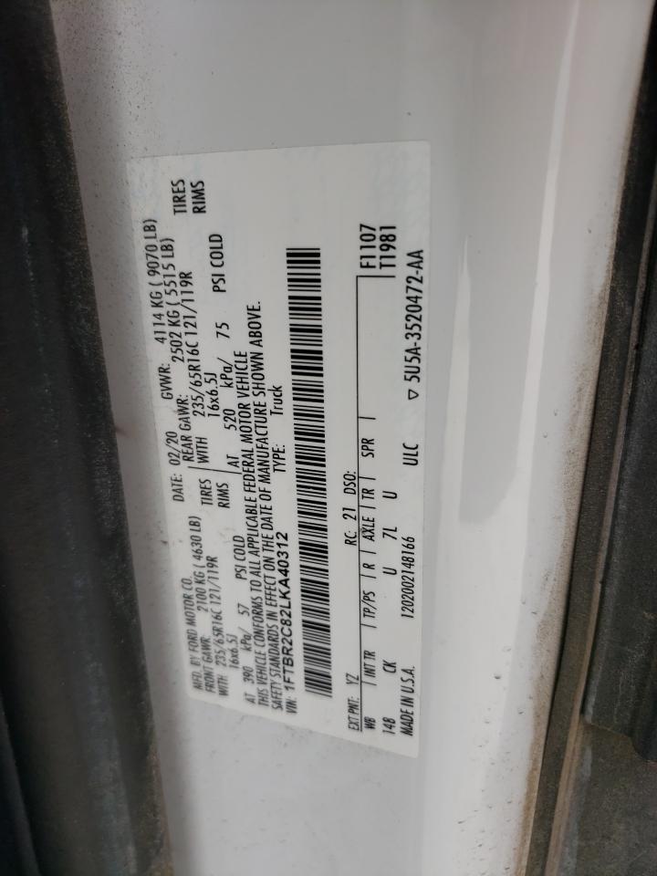 Photo 10 from auction – 2020 FORD TRANSIT T- with VIN 1FTBR2C82LKA40312