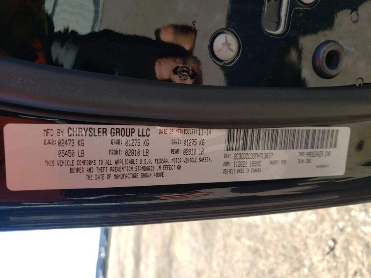 Photo 10 from auction – 2015 DODGE CHALLENGER with VIN 2C3CDZC96FH713817