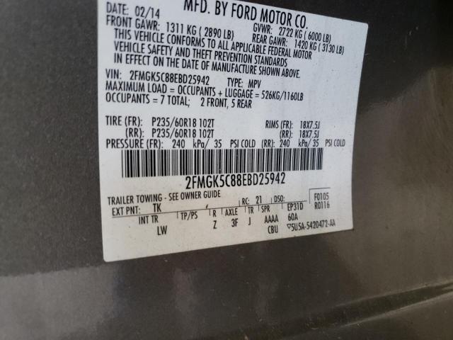 Photo 10 from auction – 2014 FORD FLEX SEL with VIN 2FMGK5C88EBD25942