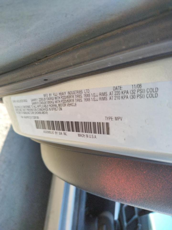 Photo 10 from auction – 2007 SUBARU LEGACY OUT with VIN 4S4BP61CX77326188