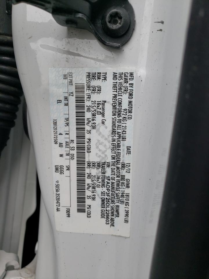 Photo 10 from auction – 2013 FORD FOCUS SE with VIN 1FADP3F25DL226603