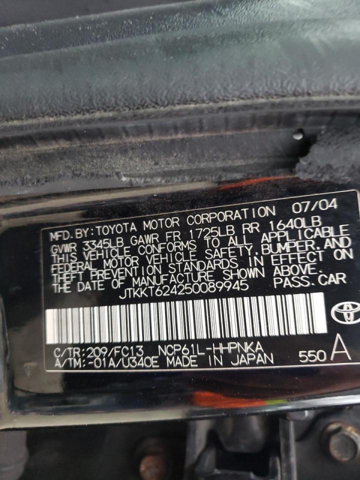 Photo 10 from auction – 2005 TOYOTA SCION XA with VIN JTKKT624250089945