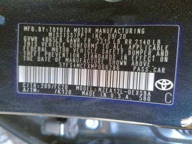 Photo 10 from auction – 2021 TOYOTA COROLLA SE with VIN 5YFS4MCEXMP066286