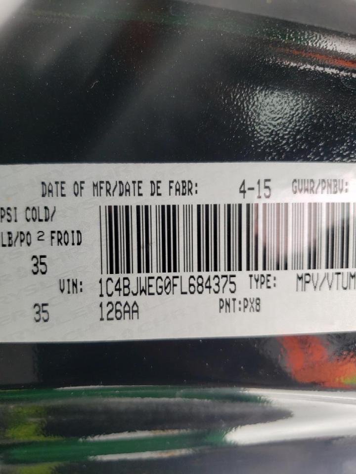 Photo 10 from auction – 2015 JEEP WRANGLER U with VIN 1C4BJWEG0FL684375