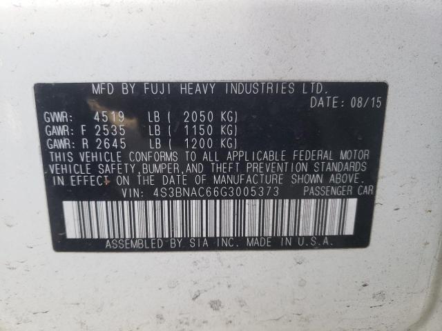 Photo 10 from auction – 2016 SUBARU LEGACY 2.5 with VIN 4S3BNAC66G3005373