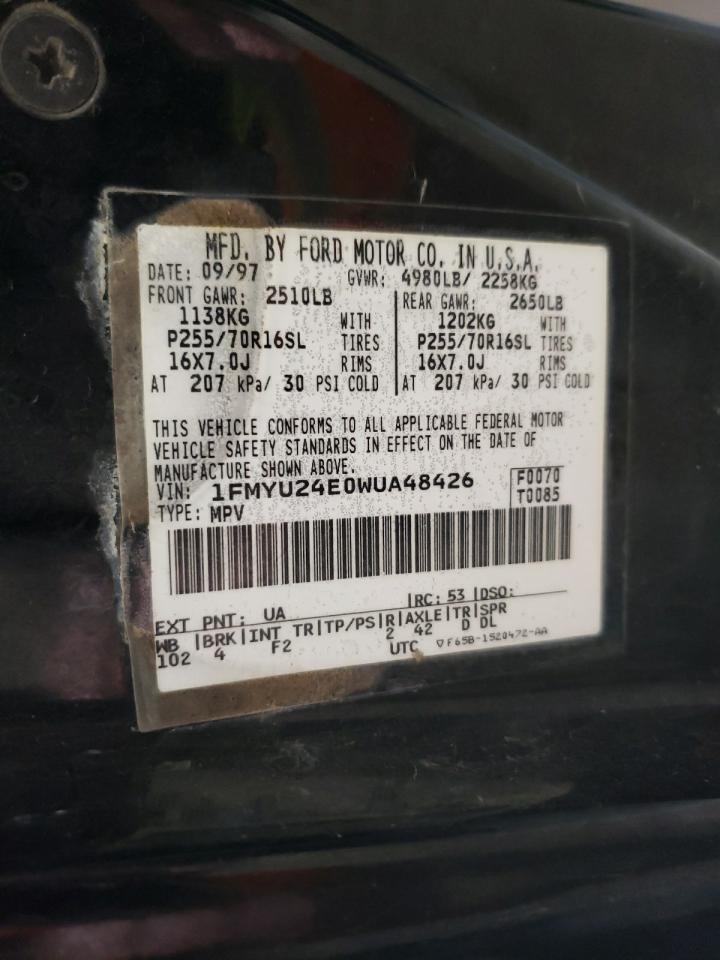 Photo 10 from auction – 1998 FORD EXPLORER with VIN 1FMYU24E0WUA48426