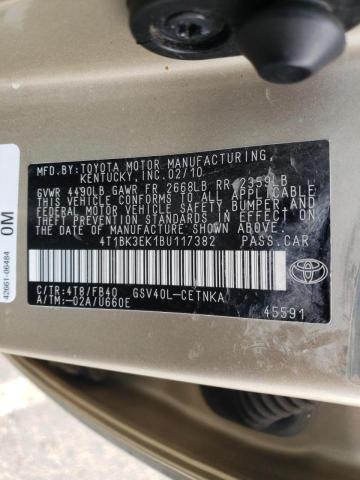 Photo 10 from auction – 2011 TOYOTA CAMRY SE with VIN 4T1BK3EK1BU117382