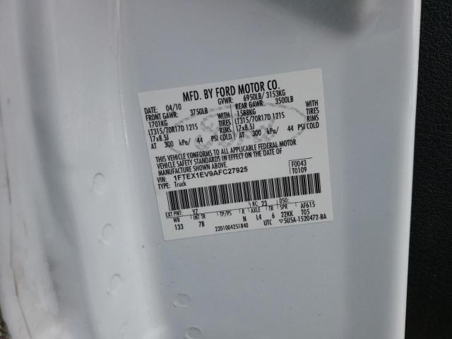 Photo 1 from auction – 2010 FORD F150 SUPER with VIN 1FTEX1EV9AFC27925