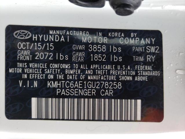 Photo 10 from auction – 2016 HYUNDAI VELOSTER T with VIN KMHTC6AE1GU278258