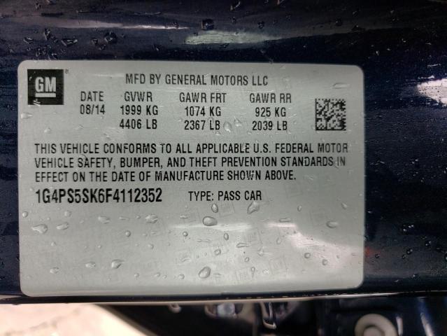 Photo 10 from auction – 2015 BUICK VERANO with VIN 1G4PS5SK6F4112352