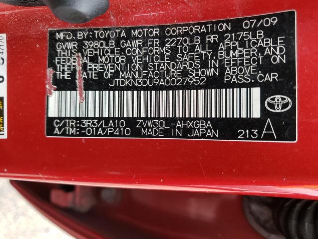 Photo 10 from auction – 2010 TOYOTA PRIUS with VIN JTDKN3DU9A0027952
