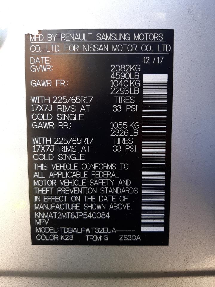 Photo 10 from auction – 2018 NISSAN ROGUE S with VIN KNMAT2MT6JP540084