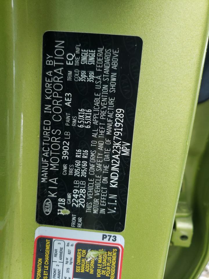 Photo 10 from auction – 2019 KIA SOUL with VIN KNDJN2A23K7919289