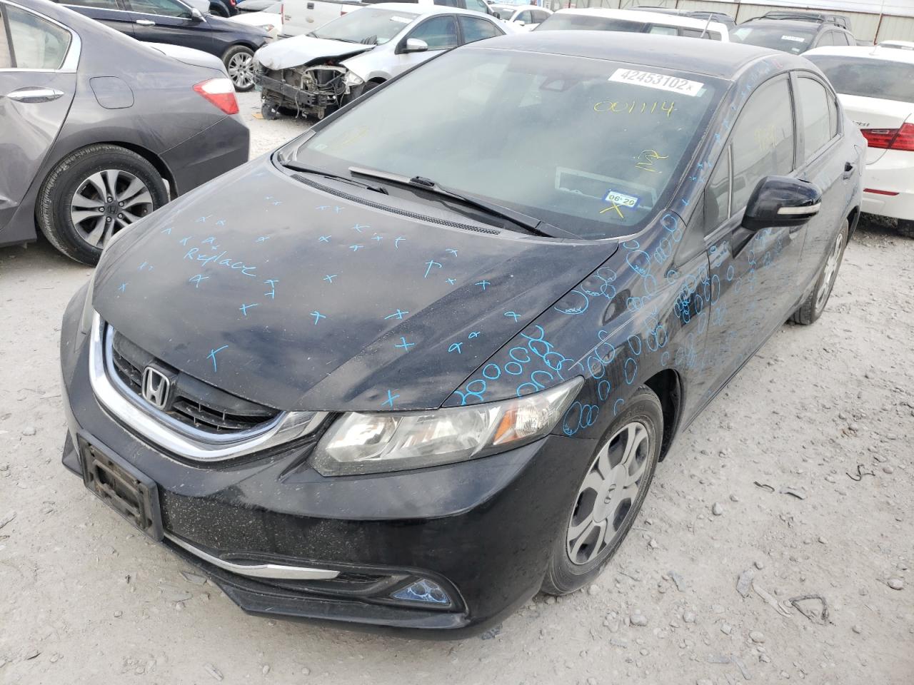 Photo 2 from auction – 2013 HONDA CIVIC HYBR with VIN 19XFB4F25DE001114