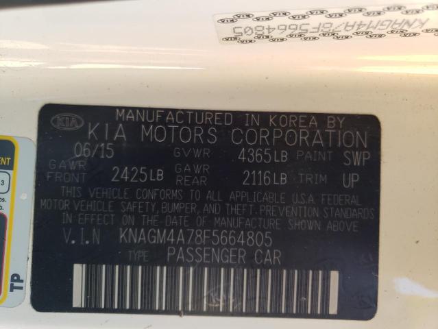 Photo 10 from auction – 2015 KIA OPTIMA LX with VIN KNAGM4A78F5664805