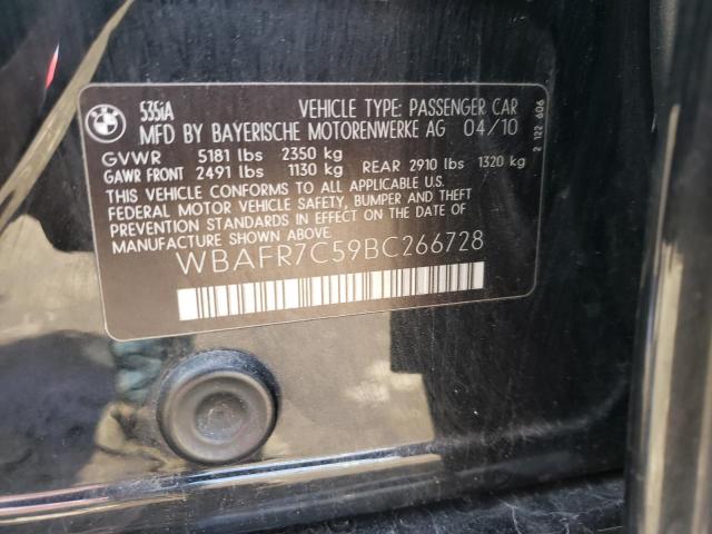 Photo 10 from auction – 2011 BMW 535 I with VIN WBAFR7C59BC266728